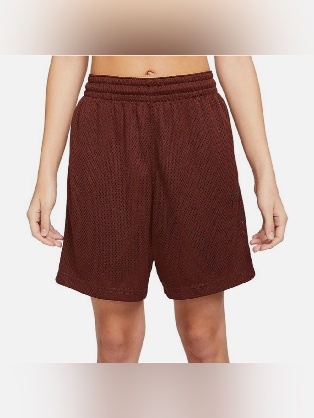 Nike Swoosh Fly Essential Womens Basketball Shorts CU4573-273 Brown Large